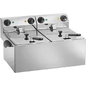 Amitek Elektro-Doppel-Friteuse - FE88S - 230 V - Fassungsvermögen 6+6 l