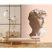Living Walls Vliestapete "Fototapete David-Büste Klassisch Beige Rosa Antik" matt glatt