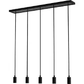 Segula Schwarze Pendellampe Madox 5-Licht-Geraden
