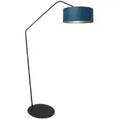 Steinhauer Stehlampe Zig-Zag schwarz mit blauem Schirm Ø 50cm