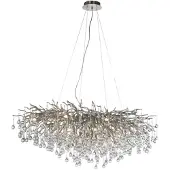Paul Neuhaus Kronleuchter, silberfarben, elegantes Design, Schutzart IP20, 400 mm Glasanhänger
