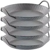 TS Electronic 4er-Set Kaltgeschmiedete Pfannen, 2 Griffe, Rautenprägung, Ø 28 cm