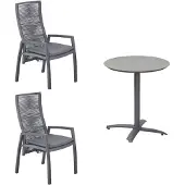 LC Garden Diwo Balkonmöbel-Set 3tlg. 70cm Tisch Rund