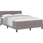 vidaXL Boxspringbett mit Kopfteil Taupe 160 x 200 cm Stoff