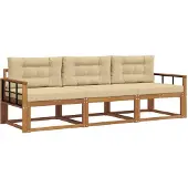 vidaXL Outdoor-Sofagarnitur 3 stk. Natur und Beige
