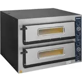 GastroHero Pizzaofen elektrisch 2 Kammern 8x30 cm 500°C 400 V Schamottstein PROFI Serie Made in Italy Pizzaofen