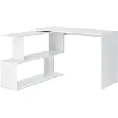 En.casa Schreibtisch mit Regal Winkelschreibtisch Bürotisch L-förmig Arbeitstisch Eckschreibtisch Spanplatte Weiß []