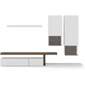 Xl Moebel Gmbh Weiße Wohnwand Möbel Moderne Hängeschränke Wandregale TV-Ständer Sideboard