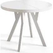 Alpi Möbel Esstisch Rund Ovo, Esstisch Ausziehbar 110-210 cm, Moderner Wohnzimmertisch und Küchentisch, Weiß