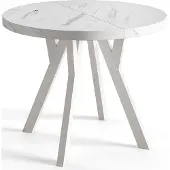 Alpi Möbel Esstisch Rund Ovo, Esstisch Ausziehbar 90-190 cm, Moderner Wohnzimmertisch und Küchentisch, Marmur