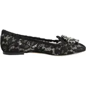 Dolce&Gabbana Schwarze Taormina Spitzenkreationen Flache Schuhe