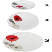 Secret De Gourmet Osara Geschirr Set 18-teilig aus Porzellan , weiß -