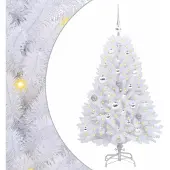 Syfax Künstlicher klappbarer Weihnachtsbaum Weiß 120 cm PVC und Stahl