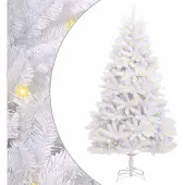 Syfax Künstlicher Weihnachtsbaum Weiß 240 cm PVC und Metall