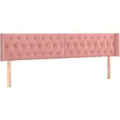 Syfax Kopfteil mit Ohren Rosa 203x16x78/88 cm Samt