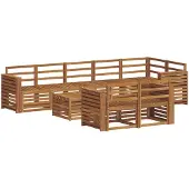 vidaXL Outdoor-Sofagarnitur 9 stk. Natur Polyester