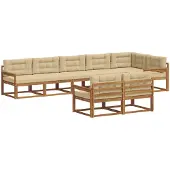 vidaXL Outdoor-Sofagarnitur 8 stk. Natur und Beige