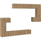 vidaXL TV-Einheiten Wandmontiert 4 pcs Artisan-Eiche Holzwerkstoff