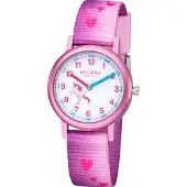 Regent Kinder Uhr Kinderuhr F-1207 Analog Textil Armband-Uhr rosa URF1207