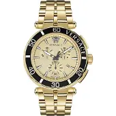 Versace Greca Chrono Herrenuhr gold schwarz