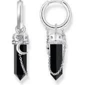 Thomas Sabo Creolen mit Onyx-Anhänger und Kette Silber geschwärzt