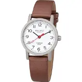 Regent F-1213 Damenuhr Titan Lederband Braun Ø 27 mm