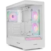 Nox Xtreme Hummer NXHUMMERSIGNALBK, Midi Tower, PC, Weiß, ATX, micro ATX, SPCC, Gehärtetes Glas, Multi