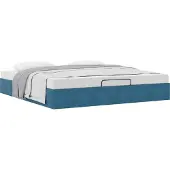 Syfax Ottoman-Bett ohne Matratze Dunkelblau 200x200 cm Samt