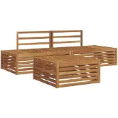 vidaXL Outdoor-Sofagarnitur 3 Stück Natur Massivholz Akazie