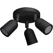 Silamp LED-Aufbaustrahler Dreifach schwenkbar SCHWARZ für GU10 Glühbirne