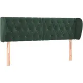 Syfax Kopfteil mit Ohren Dunkelgrün 147x23x78/88 cm Samt