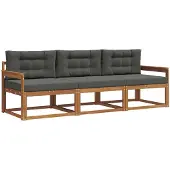 vidaXL Outdoor-Sofagarnitur 3 stk. Natur und Anthrazit