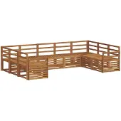 vidaXL Outdoor-Sofagarnitur 9 Stk. Natur