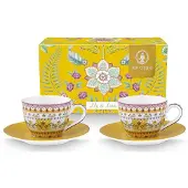 Pip studio Espressotasse Home Espressotassen und Untertassen Lily & Lotus Yellow (2er Set)
