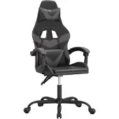 vidaXL Gaming-Stuhl Drehbar Schwarz und Grau Kunstleder