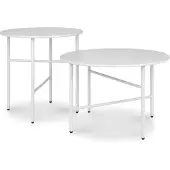 Bomoe Finn Beistelltisch ø 44x46cm + ø 53x36cm Weiß 2tlg