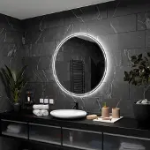 Alasta Rechteckiger LED-Spiegel 80x60 cm für Wohnzimmer, Badezimmer und Schlafzimmer
