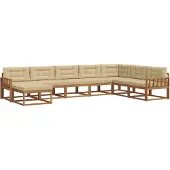 vidaXL Outdoor-Sofagarnitur 8 stk. Natur und Beige