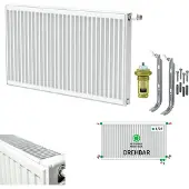Belrad Universalheizkörper Kompakt Ventilheizkörper 6 Anschlüsse T33 500x2000-4112W