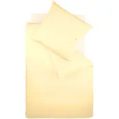 Fleuresse Interlock Bettwäsche Colours Jersey 100% Baumwolle Reißverschluss Bettbezug Kissenbezug Bettgarnitur Bettwäsche-Set 155x200 cm Vanille