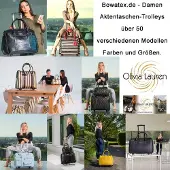 Olivia Lauren Damen Laptop Aktentrolley Tasche Groß Schwarz-Weiß Bowatex