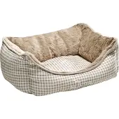 Hunter Hundesofa Astana S (60 x 45 cm), braun, Polster-Haustier-Bett, Drinnen, Hund, Braun, Rechteckig, Muster
