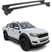 Omtec Dachträger für Ford Ranger Doppelkabine 2012-2022 Gepäckträger Alu Schwarz 2x
