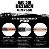 HALDER SIMPLEX Ersatzstiel aus Holz Kopf 60mm Stiel 207mm extra kurz