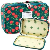 Leantoys Federmäppchen, Schul-Organizer, Kosmetiktasche, Kirschen, Grün, 22,5 cm