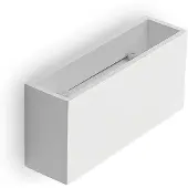 LINDBY Wandleuchte Mavora, eckig, 25 cm, weiß, Gips, G9