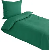 TRAUMSCHLAF Uni Mako-Satin Bettwäsche 2x Kissenbezug 40x80 cm dunkelgrün