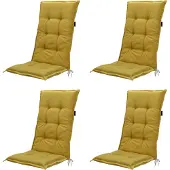 Madison - Gartenstuhlkissen High Back Panama senf - Ca. 123x50 cm - 4er-Set