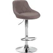 CLP Barhocker Lazio Stoff höhenverstellbar und 360 Grad drehbar | Farbe taupe Gestell Farbe chrom