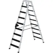 Proregal Stufen-Stehleiter beidseitig begehbar mit clip-step relax 2x9 Stufen